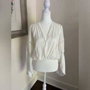FREE PEOPLE Silk Drapey Blouse